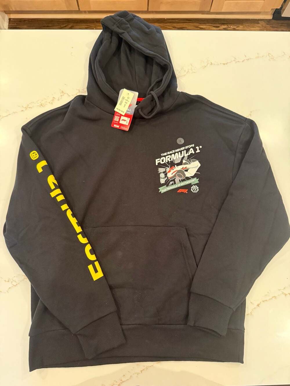 Formula 1 The Race Never Stops Black Graphic Hoodie